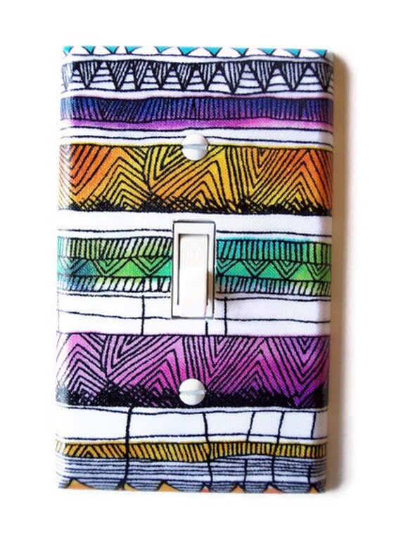 Southwestern 2 Single Toggle Switchplate Switch by PopGoesTheColor