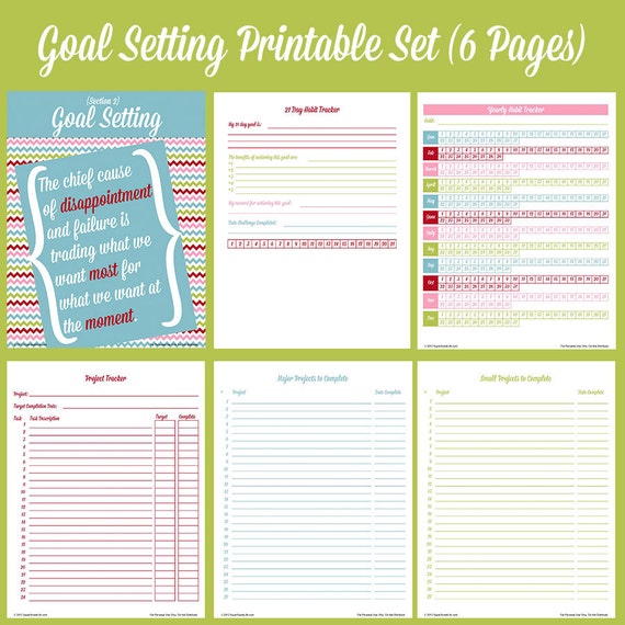Goal Setting Printables from Super Sweet Life Goal Setting Printables from Super Sweet Life