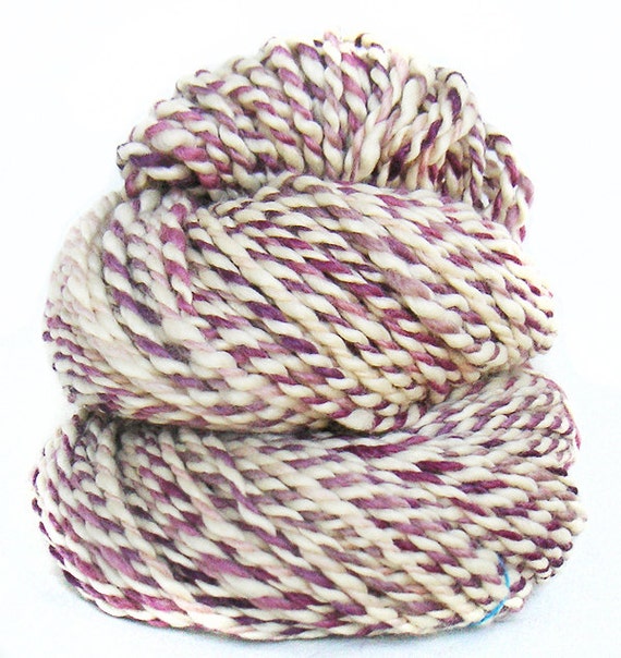Handspun handdyed yarn BFL wool kidmohair silk