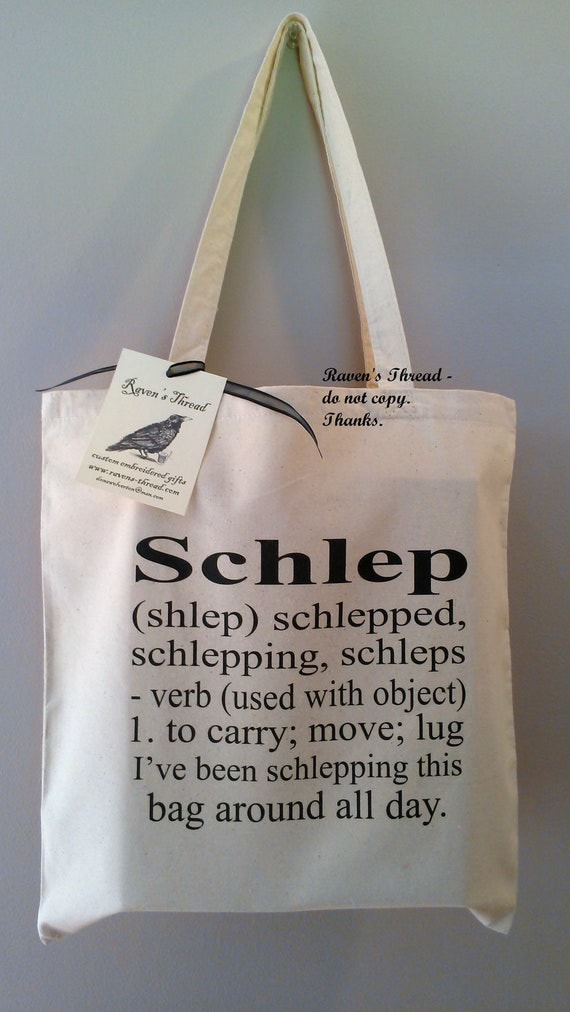 Schlep Definition Passover tote bag yiddish jewish humor market carry all
