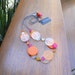 Resin bead double layer necklace in Hot Pink, Orange and Frost White coins