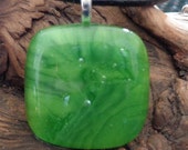 Fused Glass Pendant on Leather Cord Necklace