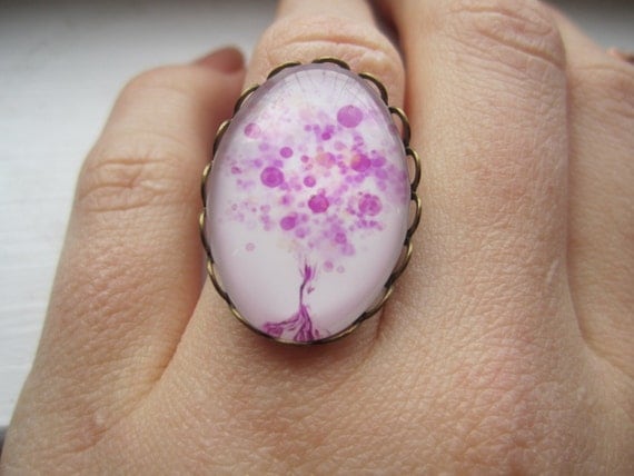 Pink Spring Adjustable ring