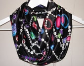 Satin Bling and Pearls Scarf Handmade Cynsible Creations