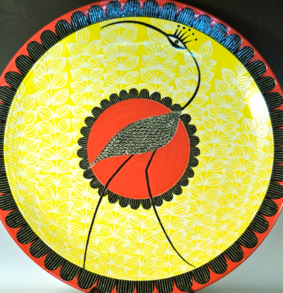 Platter with Crane