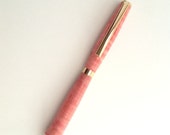 Celebrity Favorite at the Oscars gifting lounge- Custom Tiger Maple Slimline Cross Style Twist Pen-Custom finished in Pink