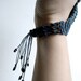 futuristic pixie - macrame hand piece, ring and bracelet duo, nickel free.
