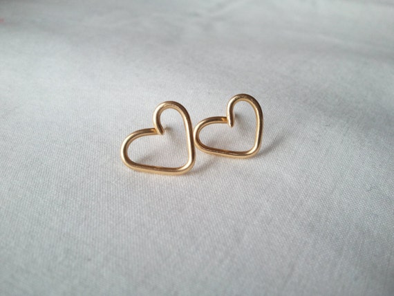 Gold Heart Studded Earrings