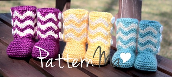 Crochet Pattern Instant Download Chevron Boots