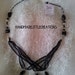 Ooak Gothic Droplets and Satin Edged Organza Ribbon Beaded Necklace