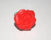 Rose Flower Ring, Adjustable Ring