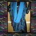 Unique blue & Black one of a kind UNISEX Ultra Fringe Infinity Scarf also custom made