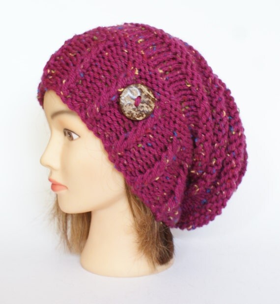 Pink Tweed slouch hat women  beanies hat  Slouch by Johannahats