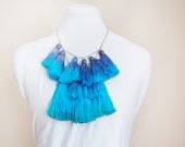 Ocean - hand dyed tassel necklace/murMur
