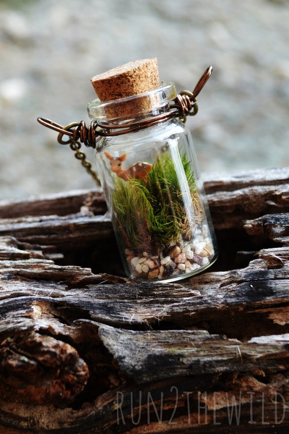 Forest Fawn Bottled Terrarium Necklace