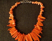 Coral Cutie - Mediterranean Orange Coral Necklace, Fashion Jewelry