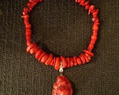 Energy Begets Energy - (Power Jewels) Massively Chunky Red Coral & Turquoise Necklace, Statement Necklace, High-Fashion Jewelry