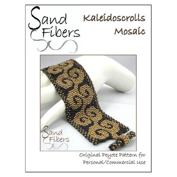 Peyote Pattern - Kaleidoscrolls Mosaic Peyote Cuff / Bracelet - A Sand Fibers For Personal/Commercial Use PDF Pattern