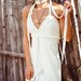 DRYAD HEMP DRESS - Organic Faery Boho Hippie Chic Shabby Cottage Wedding - Off white Cream