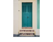 Fine Art Travel Photography. Teal Door. Old San Juan Doors. Colorful. Home Decor. 5x7 Print
