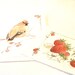 Watercolor Original Nature Painting Cedar Waxwing Woodland Bird by Laurie Rohner