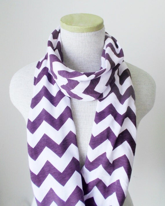 Chevron Infinity Scarf - Jersey Knit - Plum by MegansMenagerie on Etsy