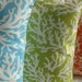 Beach Coral Print Outdoor Fabric 18 inch Pillow Cover in Blue Green or Coral