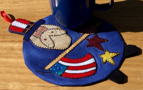 Uncle Sam Mug Rug Sparkles