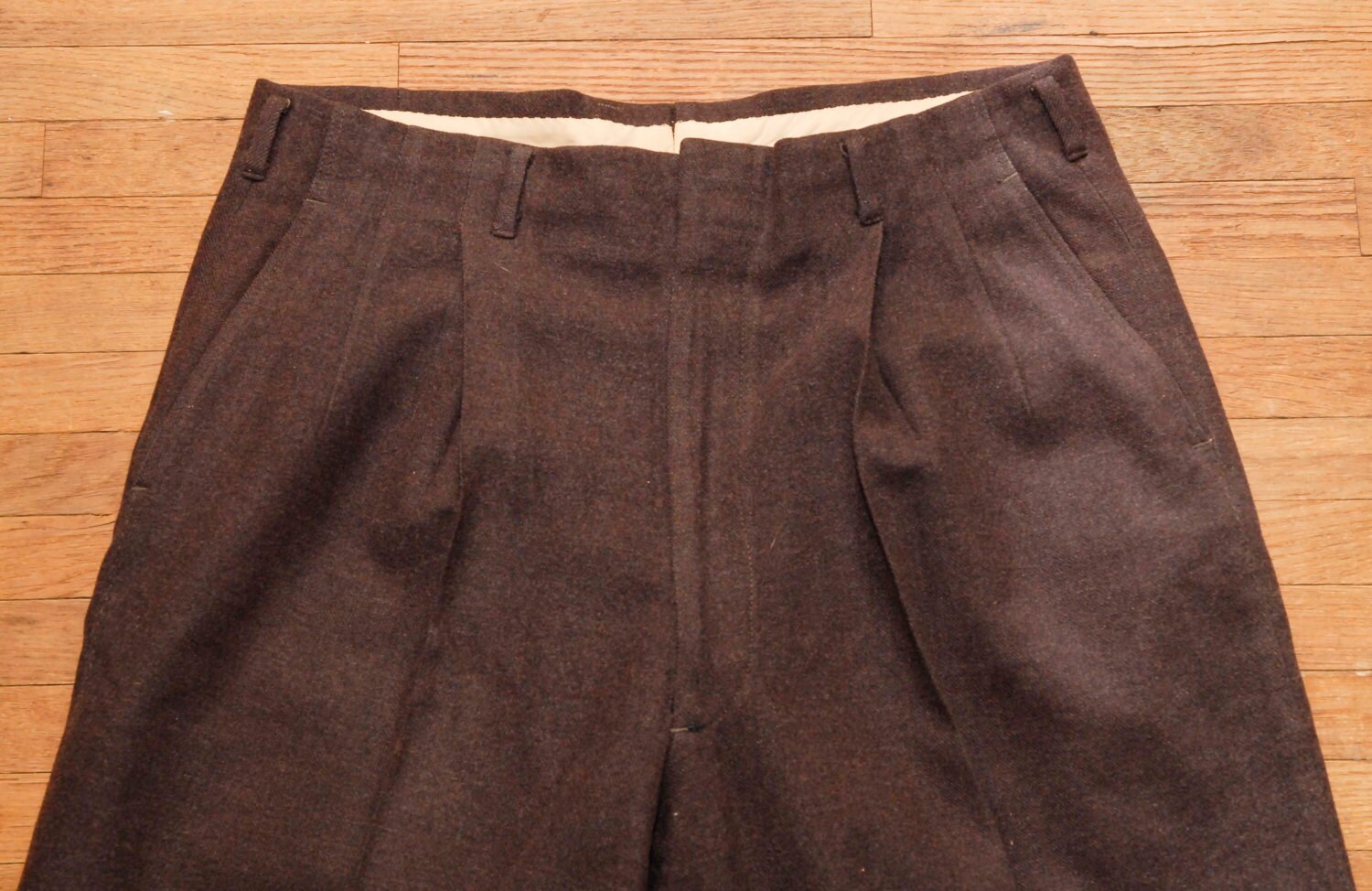 50s Brown Hollywood Waist Slacks with Topstich sides -- W34 I29 | The ...