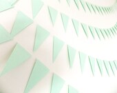 Paper Garland - Mint Green Bunting Flags - 40ft Length