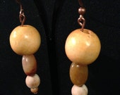 Funky wooden drop earrings