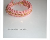 Pink crochet bracelet
