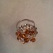 Beautiful Vintage Ooak Shabby Chic Beaded Amber and Wire Nest Ring - Adjustable Ring