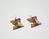 Earrings, abstraction. Wood, hand-painted.