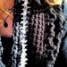 Upcycled black and yellow urban sophisticate scarf from fav T-shirt and sparkly yarn OOAK