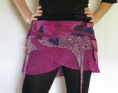 Trance Hippie Clothing - Mini skirt in pink cotton and lycra