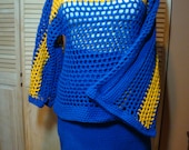 Crochet 2 pc Skirt Set Royal Blue and Gold - Sigma Gamma Rho