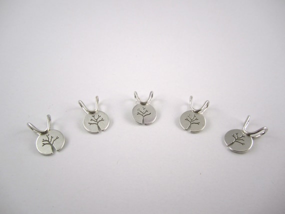 Tiny Silver Tree Bridesmaid Pendants by Beth Millner