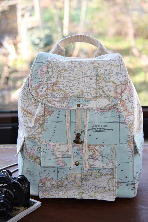 World Map Prints Backpack/Atlas Large Backpack/Travel,School,Daily Backpack/Unisex  Rucksack /Earth /