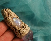 Rainbow Moonstone Pendant Amethyst Raw Crystal Hippie Tribal Gypsy Mens Jewellery Amethyst Gemstone Healing Birthstone Cluster Necklace