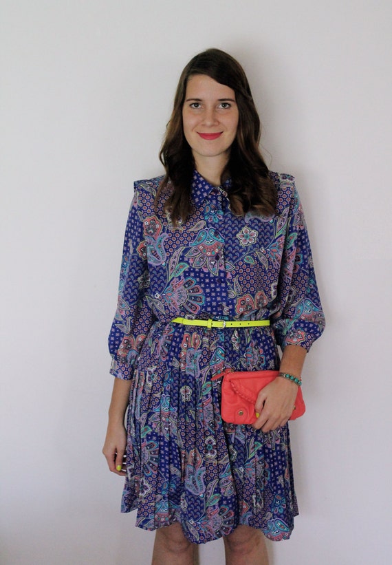 Vintage 1970's Coffee Date Dress