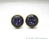 Starry Sky Stud Earrings,summer night stars glass resin pendant cuff earrings E4
