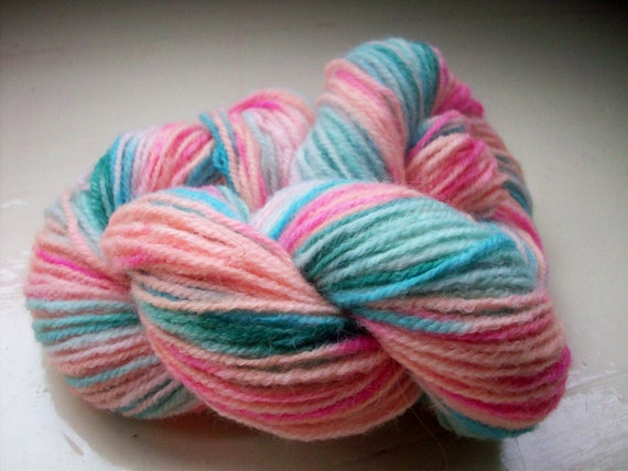 Sock yarn hand dyed merino alpaca 100g coral by SpinningStreak