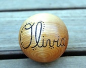 SALE Personalized Wooden Ball, Waldorf Toy and Heirloom Baby Gift
