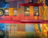 City Wall and Windows - Urban Photography - Colorful - Philadelphia - Mural - Art Print - Urban Renewal - HDR Photograph - Home Decor - 6X9