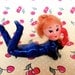 Vintage Mod Kitschy Groovy Neato little Red Headed Teenager Talking on a Red Telephone