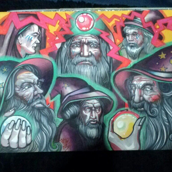 wizards tattoo flash