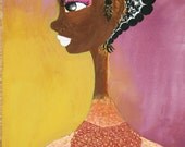 Black girl Painting on wood