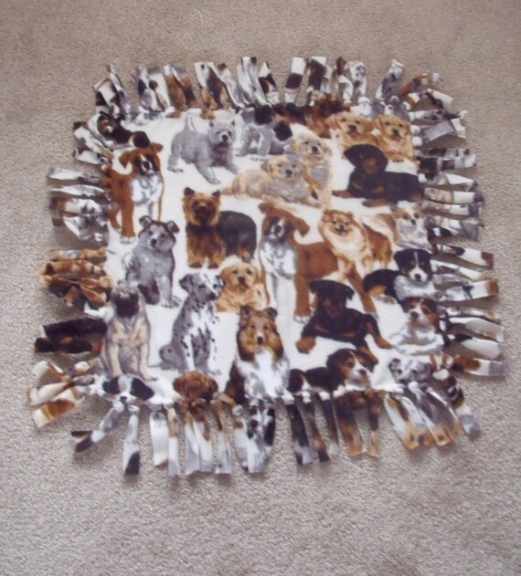 Dog fleece blanket for dog bed crate or kennel by Fabrilushus