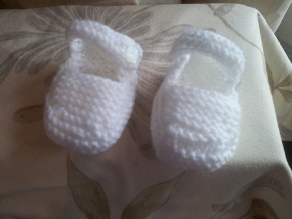 Stunning Baby Booties/ Shoes In White By Handmade Little Creations